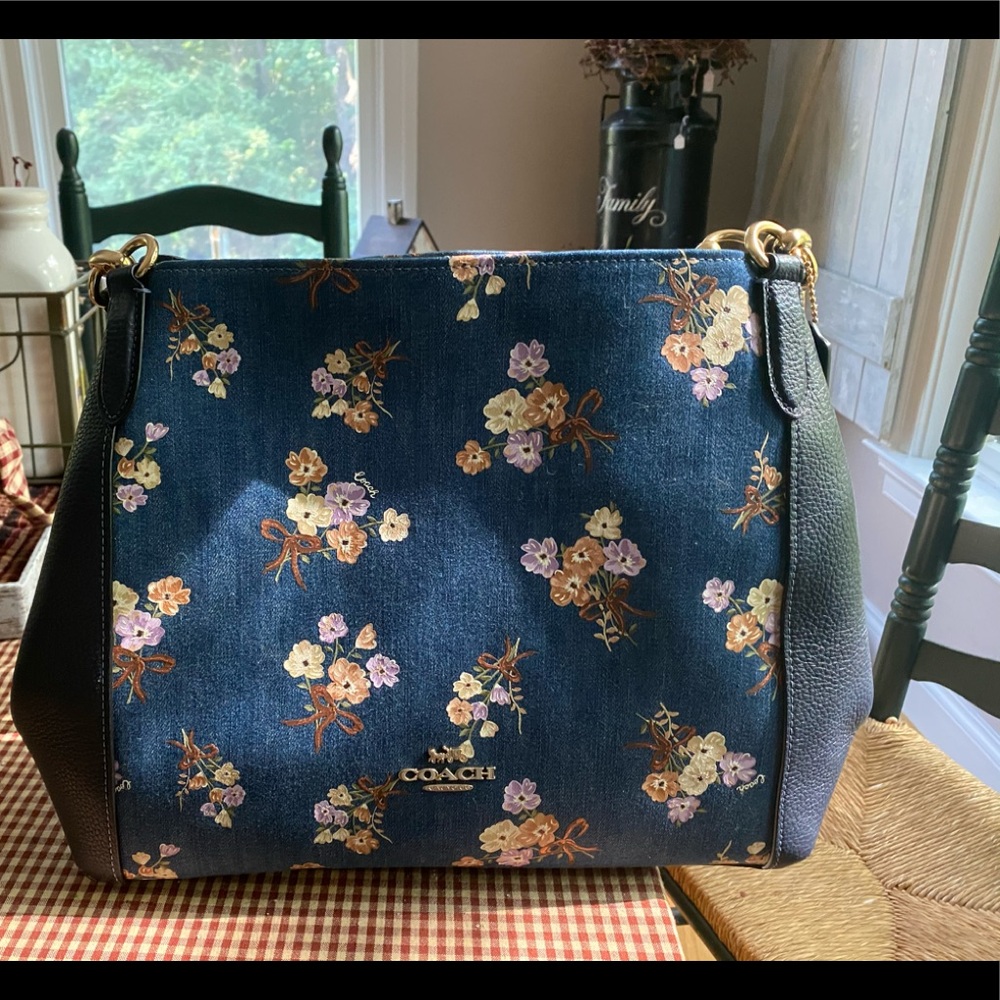 Coach Blue denim with flower